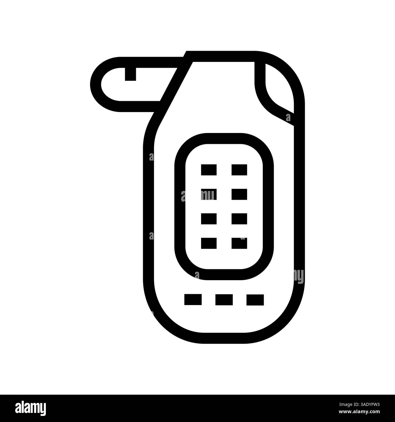 icône de ligne noire spirométrique pour les projets numériques et imprimés. Icônes nettes minimales pour les applications et les sites Web. Banque D'Images