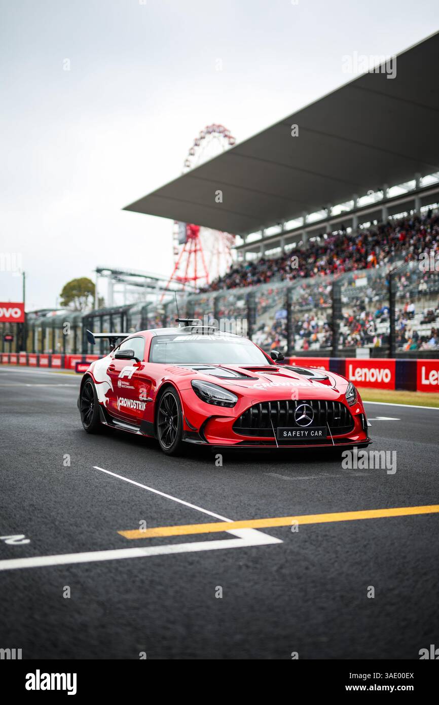 FIA Mercedes-AMG GT Black Series Safety car lors du Grand Prix du Japon de formule 1 Lenovo 2025, 3ème manche du Championnat du monde de formule 1 FIA 2025 du 4 au 6 avril 2025 sur le circuit de Suzuka, à Suzuka, au Japon Banque D'Images