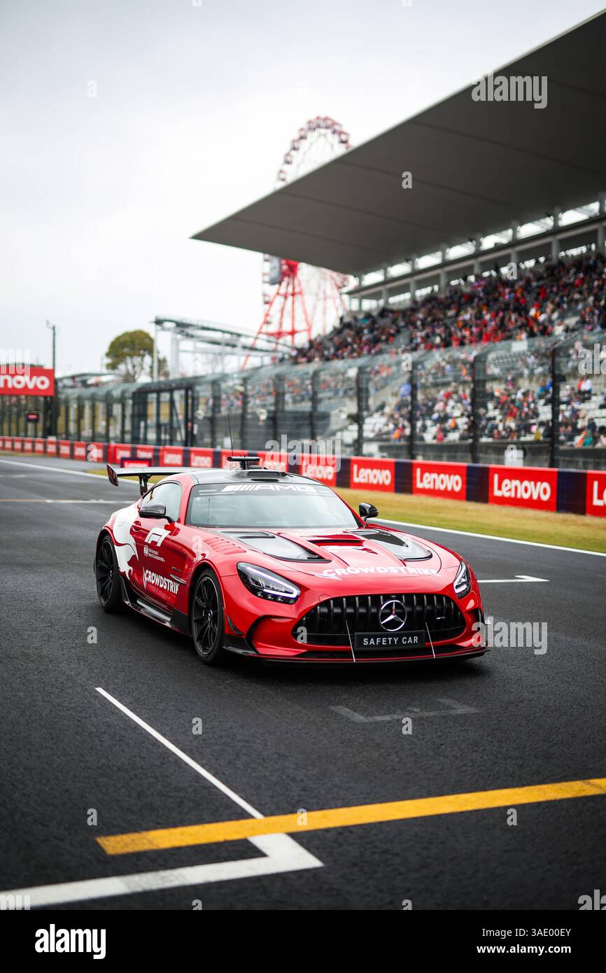 FIA Mercedes-AMG GT Black Series Safety car lors du Grand Prix du Japon de formule 1 Lenovo 2025, 3ème manche du Championnat du monde de formule 1 FIA 2025 du 4 au 6 avril 2025 sur le circuit de Suzuka, à Suzuka, au Japon Banque D'Images