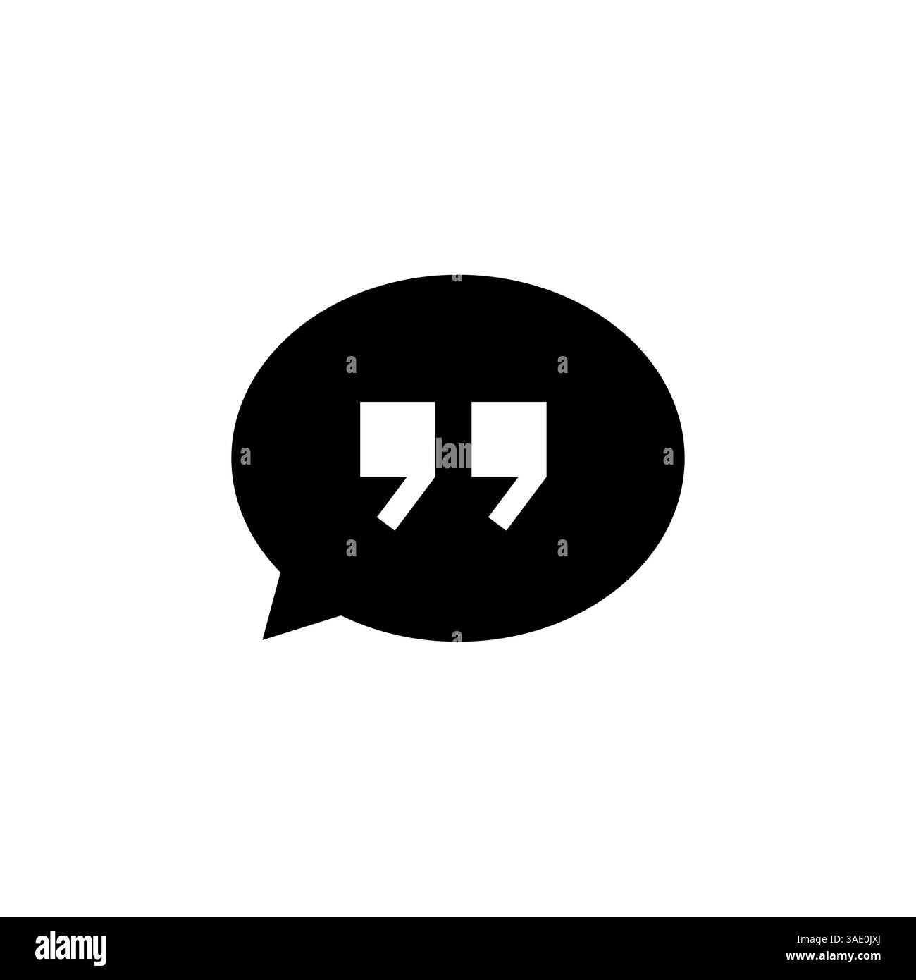 icône de bulle de texte avec des guillemets en noir sur fond blanc, citation ou message texte Illustration de Vecteur