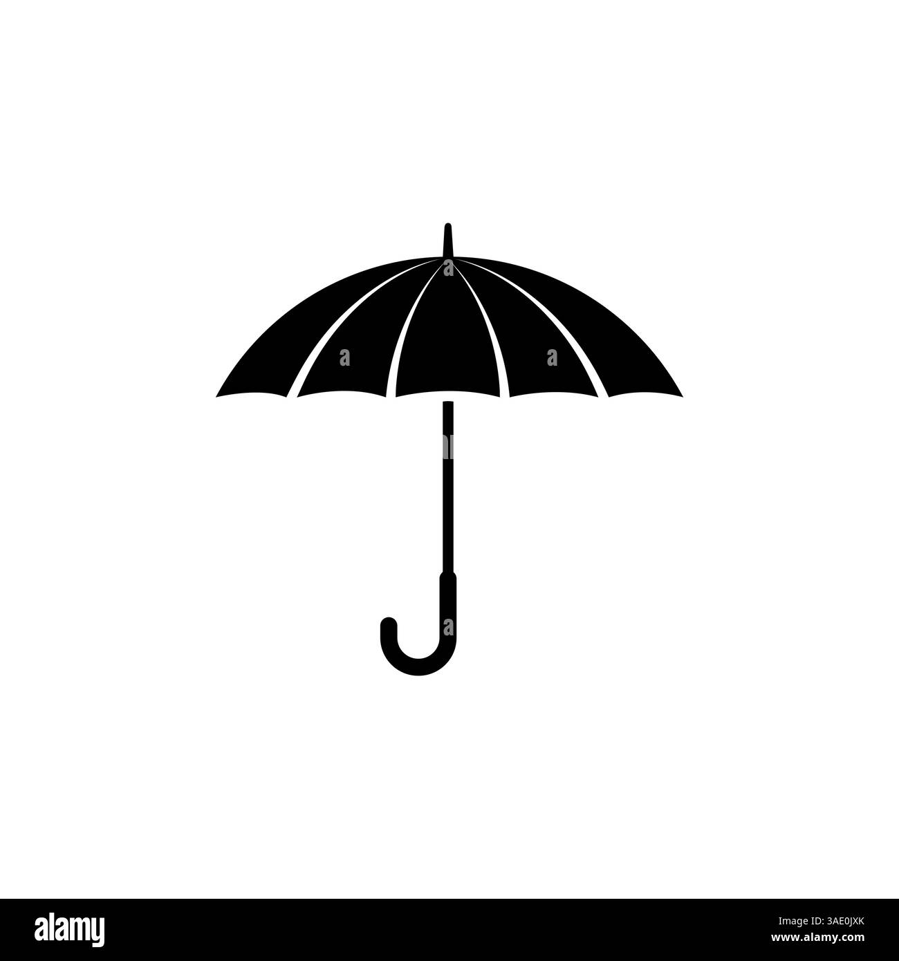 icône de parapluie ouvert en noir sur un fond blanc, une protection fiable contre les intempéries ou dans les affaires Illustration de Vecteur