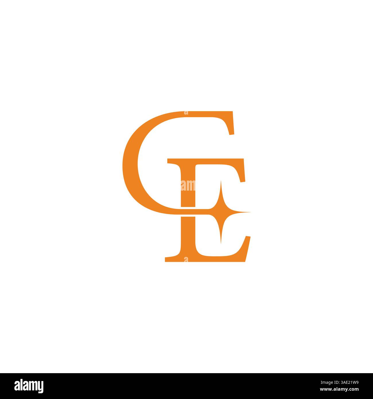 lettre ce boucle étoile de mouvement simple vecteur de logo Illustration de Vecteur