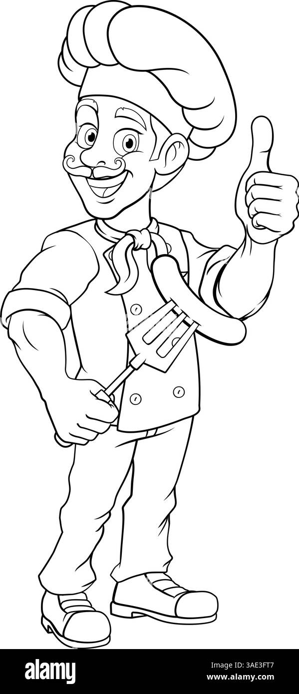 Chef nouveau 2024 A13 bw-68 Illustration de Vecteur