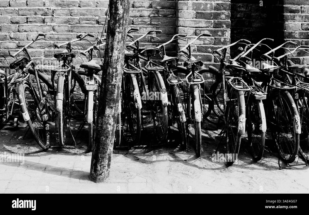15 mai 1996 ; Hezhou, province du Gansu, CHINE ; les vélos sont l'un des modes de transport les plus courants en Chine. (Crédit image : Ruaridh Stewart/ZUMAPRESS.com) Banque D'Images