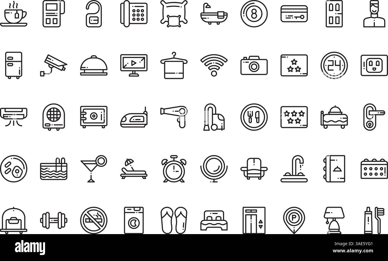 Collection d'icônes vectorielles de haute qualité avec contour modifiable. Idéal pour les projets professionnels et créatifs Illustration de Vecteur