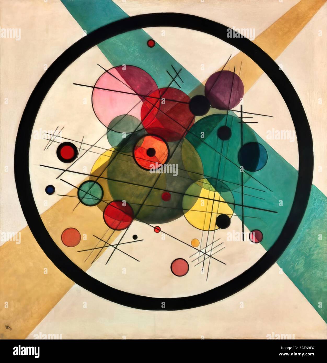 Circles in a Circle, 1923 – Wassily Kandinsky Illustration de Vecteur
