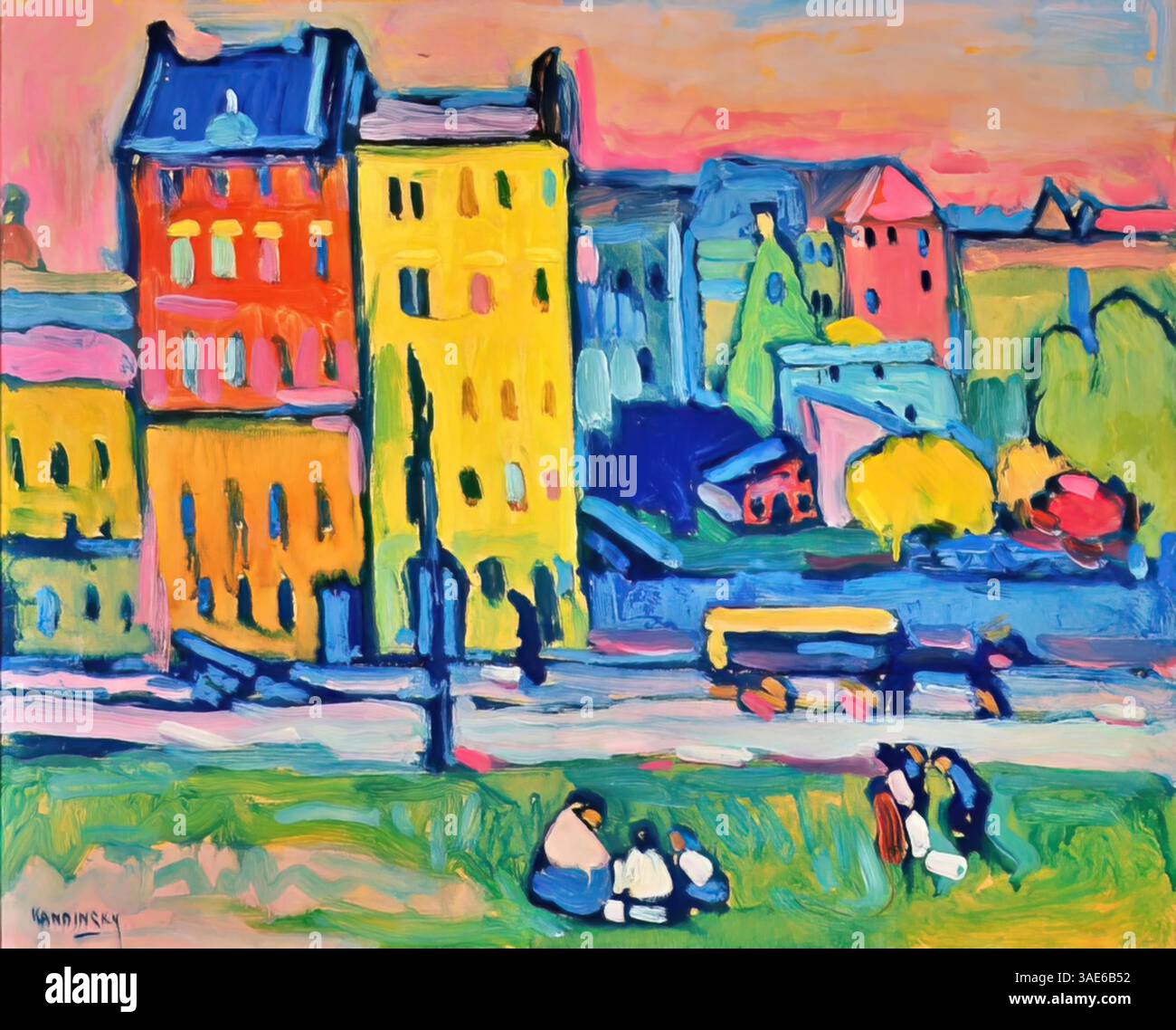Maisons à Munich, 1908 – Wassily Kandinsky Illustration de Vecteur