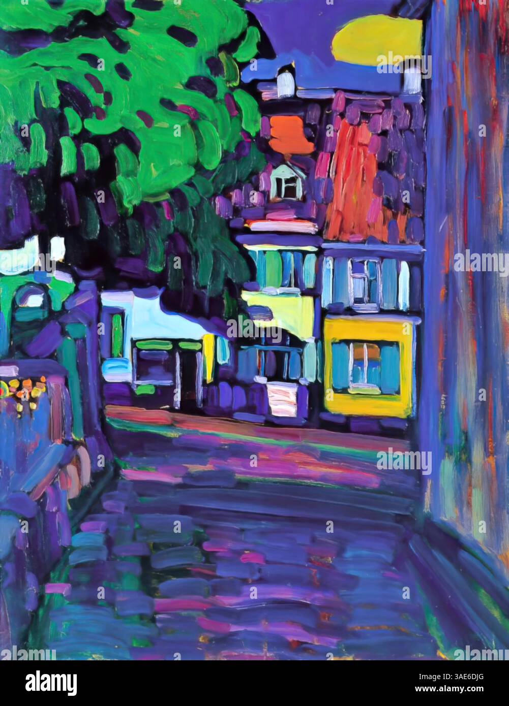 Murnau, maisons dans l'Obermarkt, 1908 – Wassily Kandinsky Illustration de Vecteur