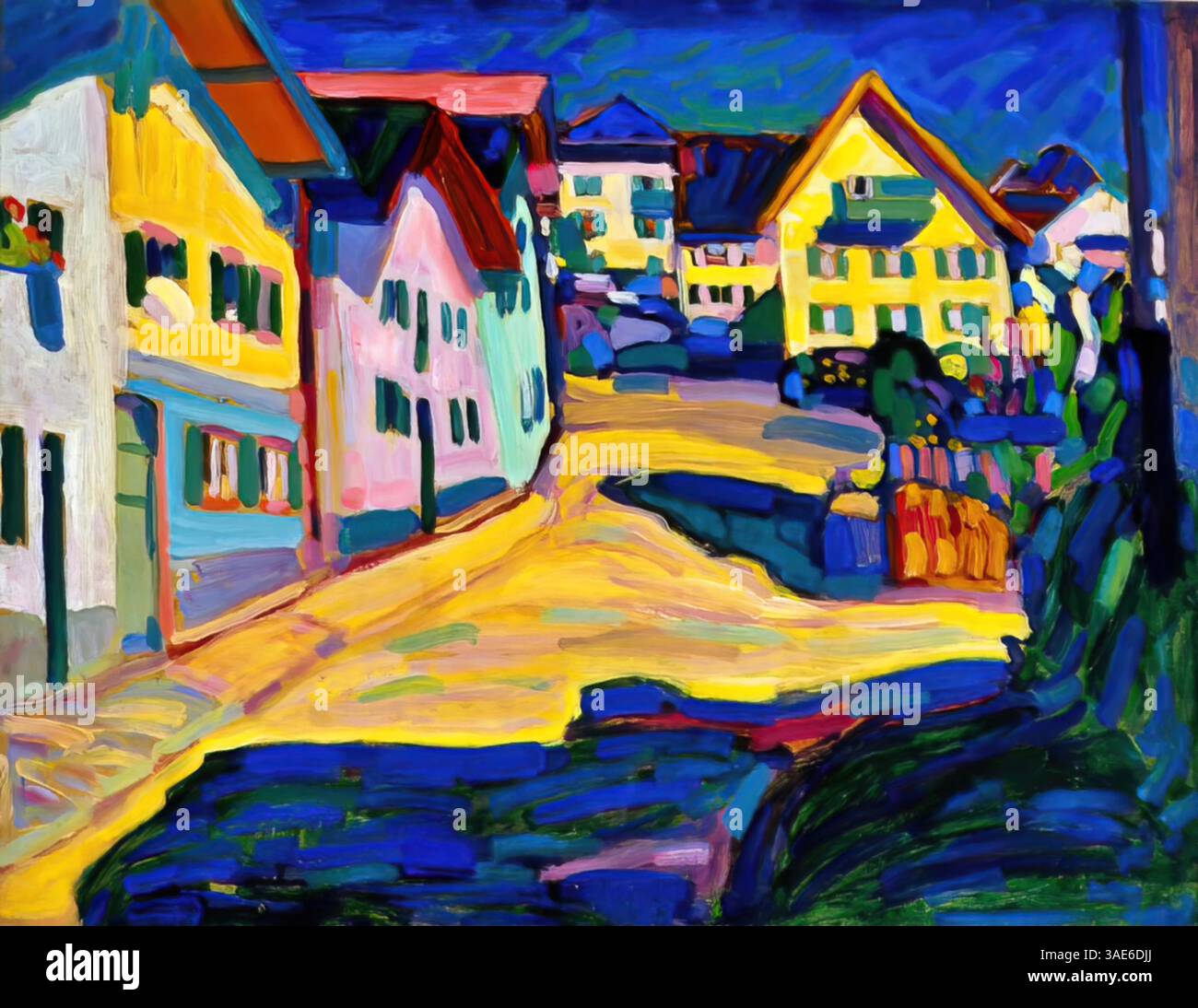 Murnau, Burggrabenstrasse, 1908 – Wassily Kandinsky Illustration de Vecteur