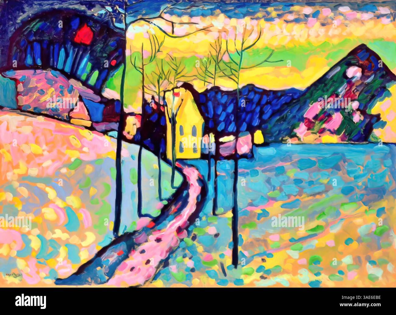 Paysage d'hiver, 1908 – Wassily Kandinsky Illustration de Vecteur