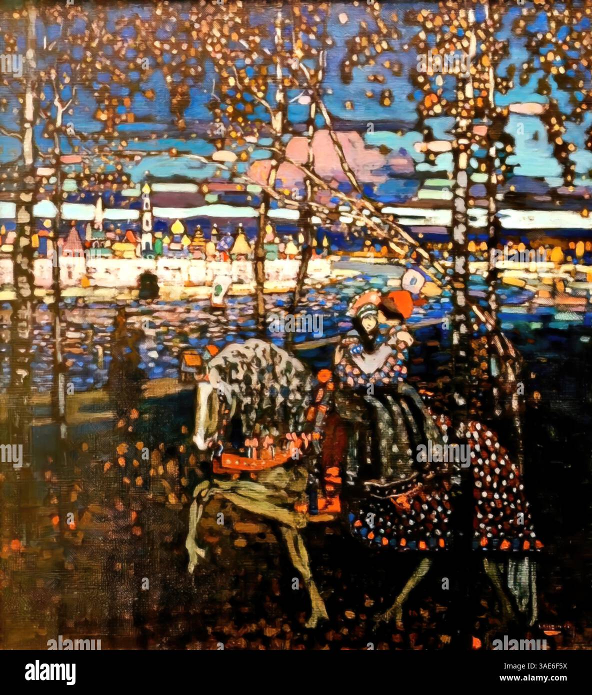 Reitendes Paar (couple d'équitation), 1907 – Wassily Kandinsky Illustration de Vecteur