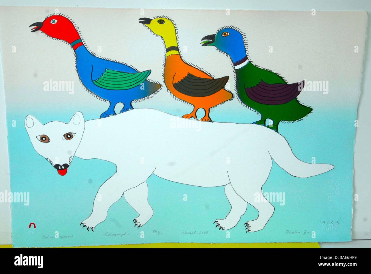 31 juil. 2007 - Île de Baffin Sud, Cape Dorset, Nunavut, Canada - techniques traditionnelles de peinture du Nunavut et des autres Territoires du Nord. Île de Baffin Sud, Cape Dorset. Nunavut. (Crédit image : VW pics/ZUMAPRESS.com) Banque D'Images