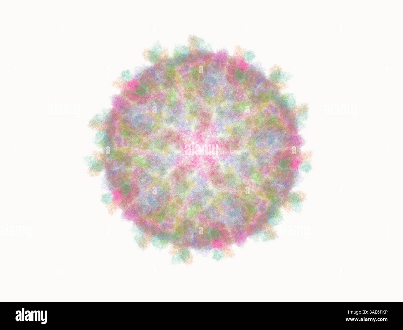 Structure de nuage moléculaire abstrait multicolore, forme biologique organique inspirée de la visualisation microscopique. Banque D'Images