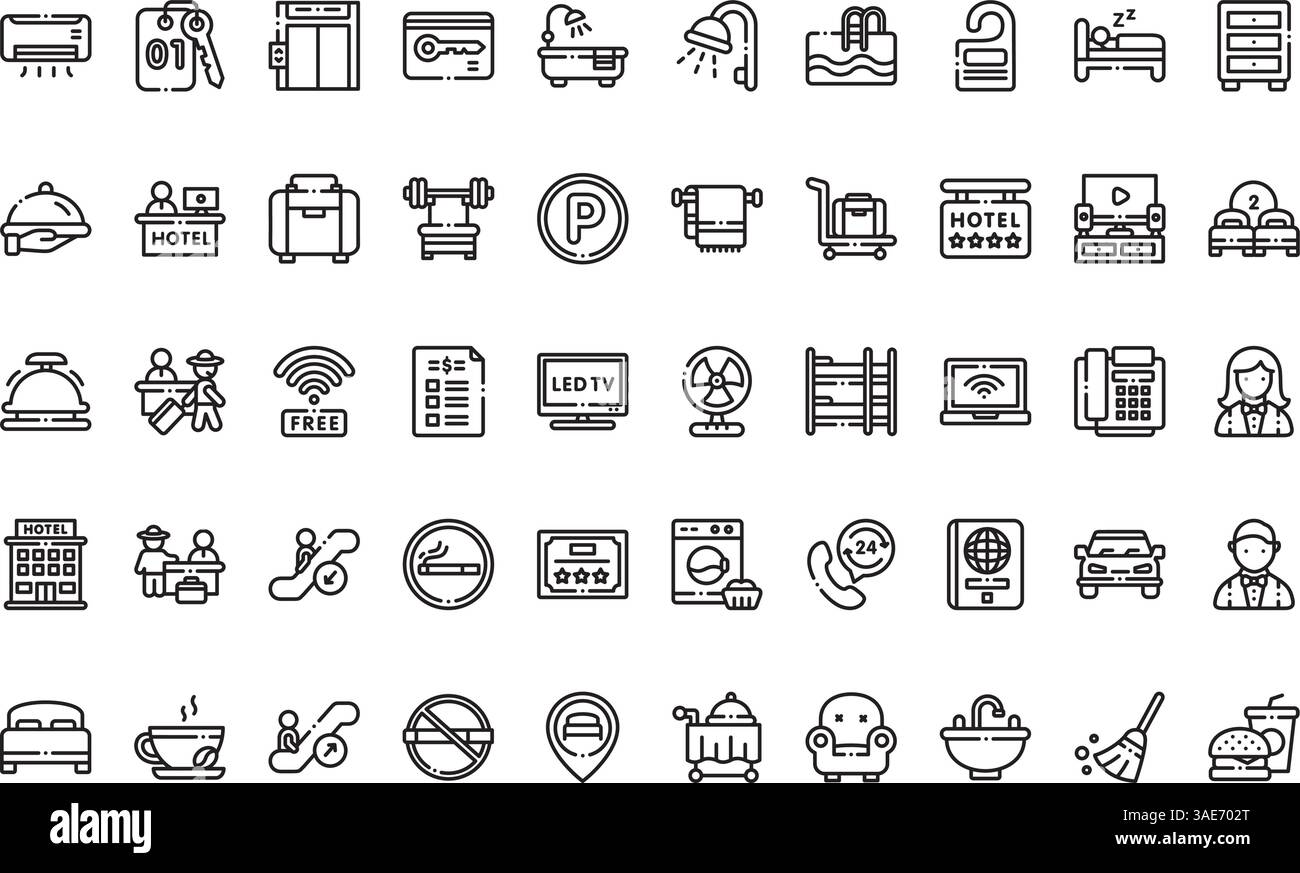 Collection d'icônes vectorielles de haute qualité avec contour modifiable. Idéal pour les projets professionnels et créatifs Illustration de Vecteur