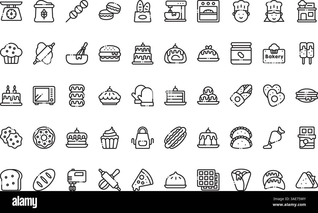 Collection d'icônes vectorielles de haute qualité avec contour modifiable. Idéal pour les projets professionnels et créatifs Illustration de Vecteur