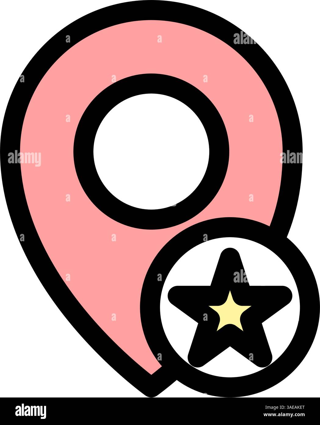 Position GPS préférée : icône de localisation GPS moderne ou de navigation Illustration de Vecteur