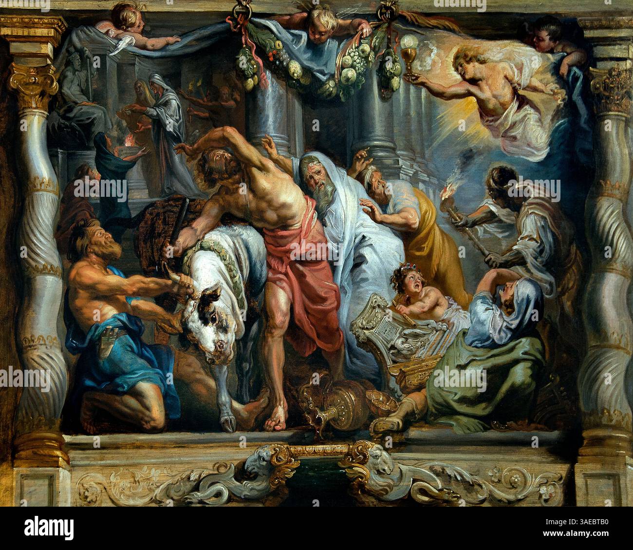 Le Triomphe de l'Eucharistie sur le paganisme - le triomphe de l'Eucharistie par Peter Paul RUBENS 1577-1640 Belgique flamande , Louvre Paris, Musée des Beaux-Arts, France, Banque D'Images