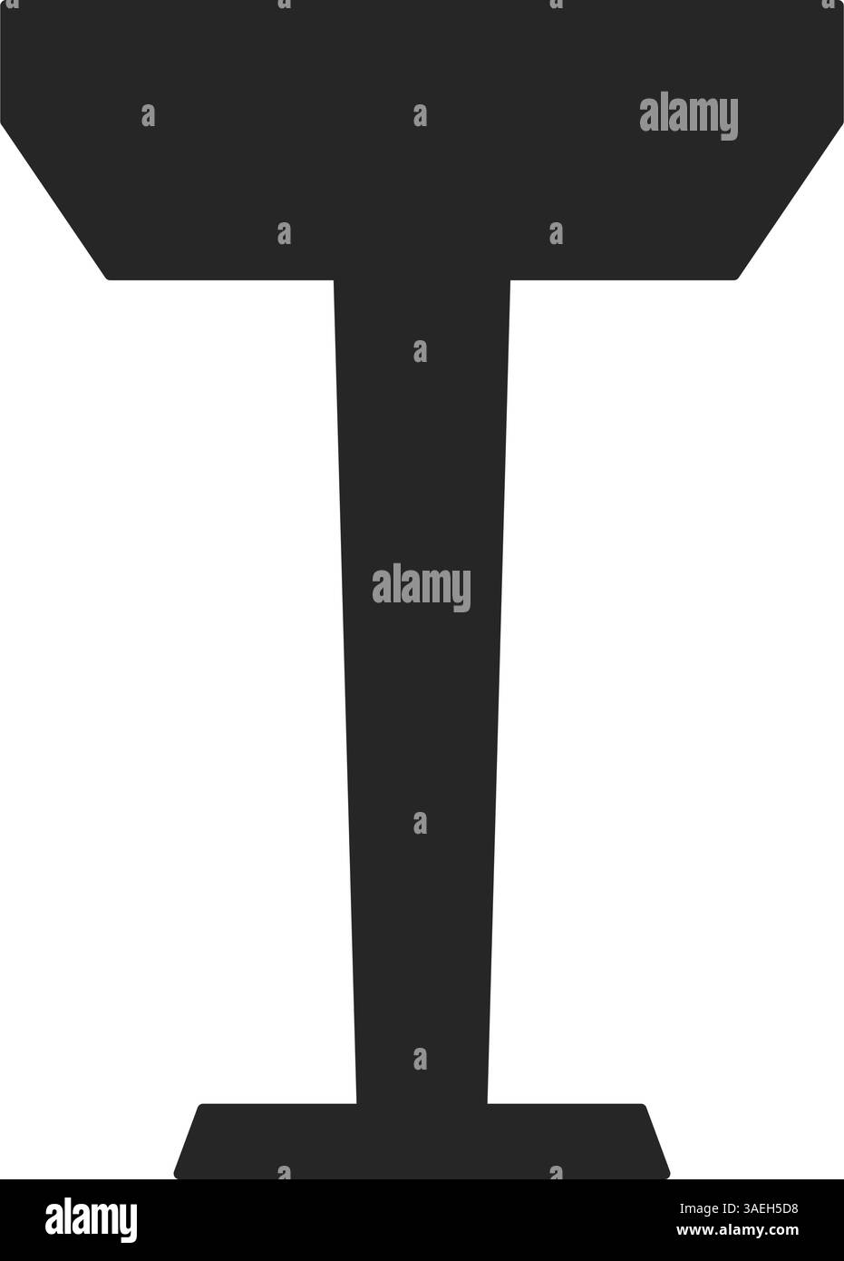 Lutrin en bois classique, podium ou icône de tribune de devant pour parler en public dans le vecteur de silhouette Illustration de Vecteur