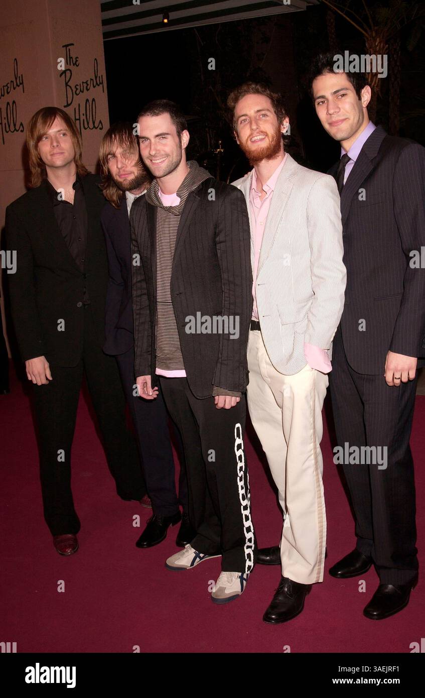 07 février 2004 ; Los Angeles, CA, États-Unis ; Artists MAROON 5 au gala Clive Davis Pre-Grammy organisé au Beverly Hills Hotel. . (Crédit image : Paul Fenton/ZUMAPRESS.com) Banque D'Images