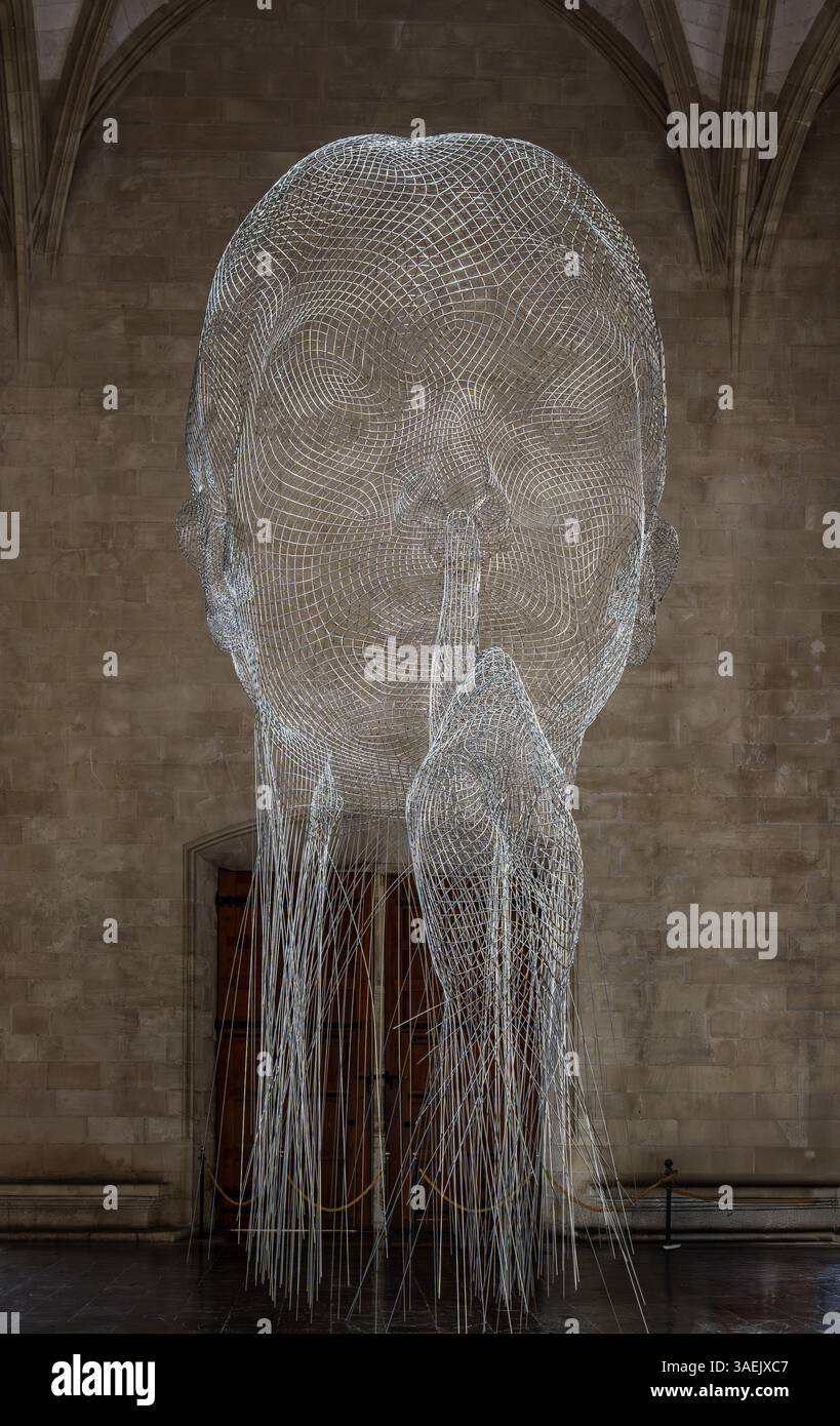 Jaume Plensa, exposition d'art dans les salles de la Llotja, ancienne bourse commerciale, Palma de Majorque, Espagne, Europe Banque D'Images