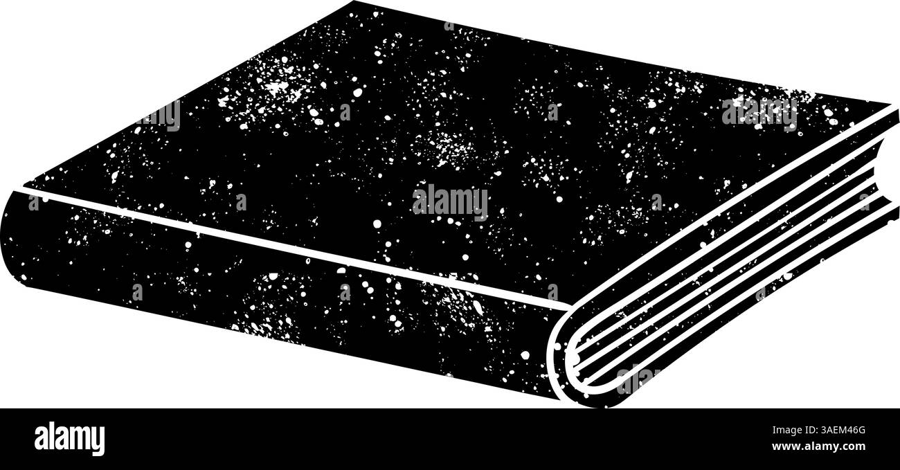 Rustique grunge noir et blanc livre doodle Illustration de Vecteur