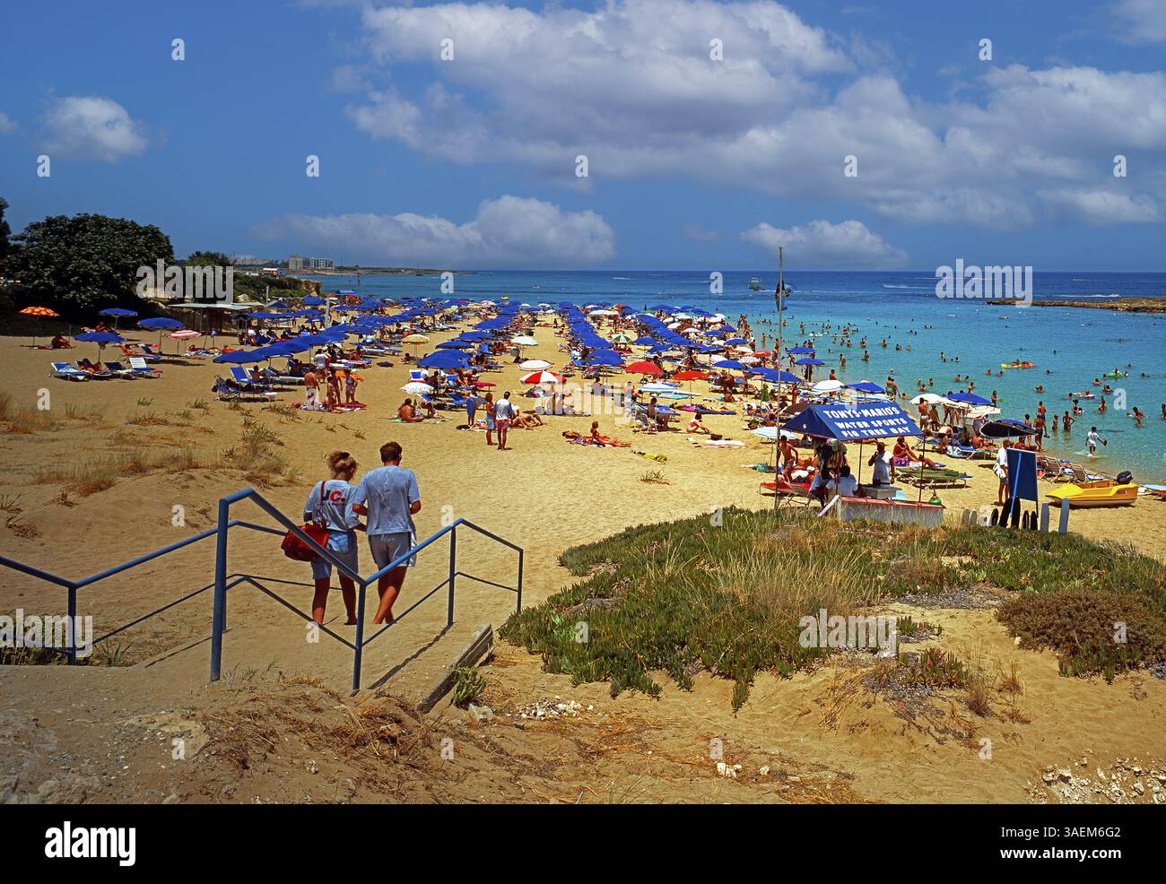 Plage à Copa Bay Hotel, Protaras, Chypre, Europe Banque D'Images
