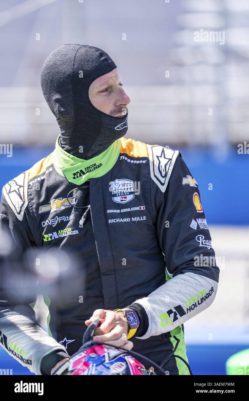 ROMAIN GROSJEAN (77) (SWE) de Genève, Suisse se prépare à se qualifier pour le Hy-Vee Milwaukee Mile 250 au Milwaukee Mile à West Allis, WI Banque D'Images