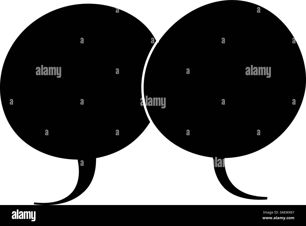 Illustration vectorielle de bulle de chat dessinée à la main noire Illustration de Vecteur