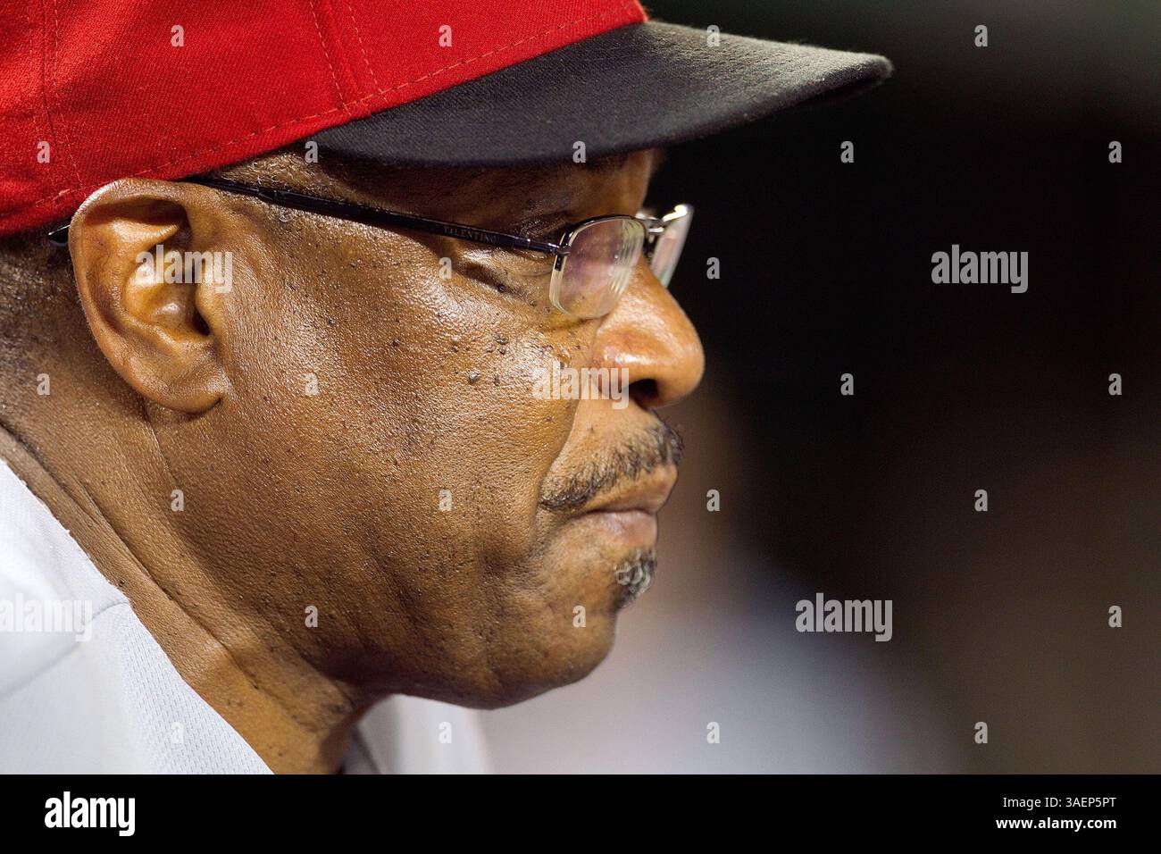 18 août 2011 - Washington, DC, États-Unis - Dusty Baker (12 ans), entraîneur des Cincinnati Reds, au Nationals Park à Washington, D.. C, jeudi 18 août 2011. (Crédit image : © Harry E. Walker/MCT/MCT/ZUMAPRESS.com) Banque D'Images