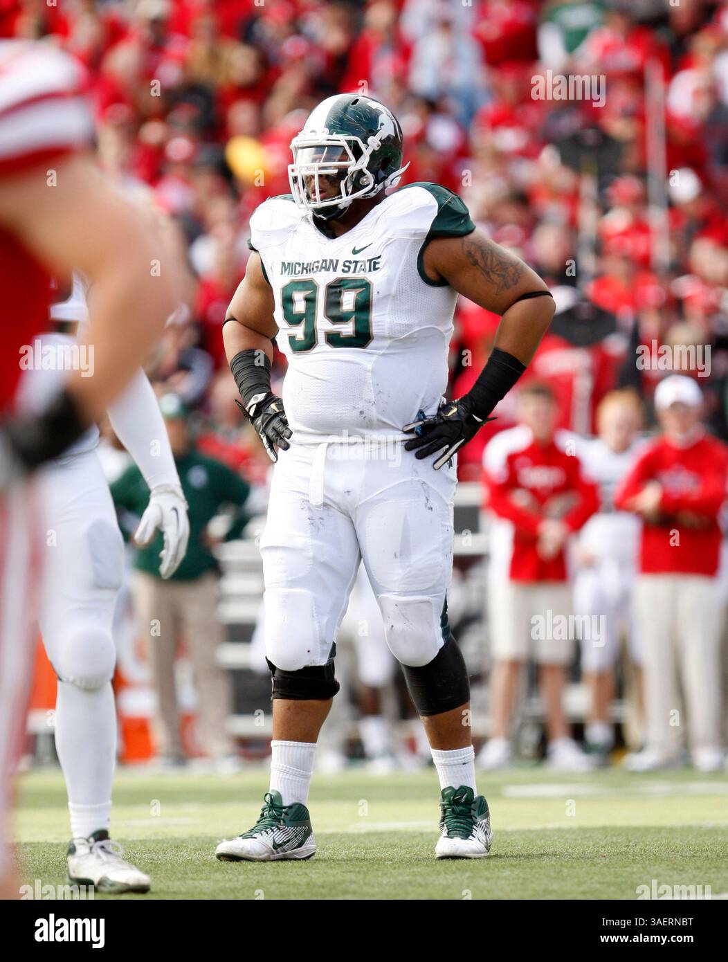 29 octobre 2011 : attaque défensive de l'État du Michigan Jerel Worthy lors du match de football NCAA entre les Cornhuskers du Nebraska et les Spartans du Michigan au Memorial Stadium de Lincoln ne. (Crédit image : © Marcus Scheer/Cal Sport Media/ZUMAPRESS.com) Banque D'Images