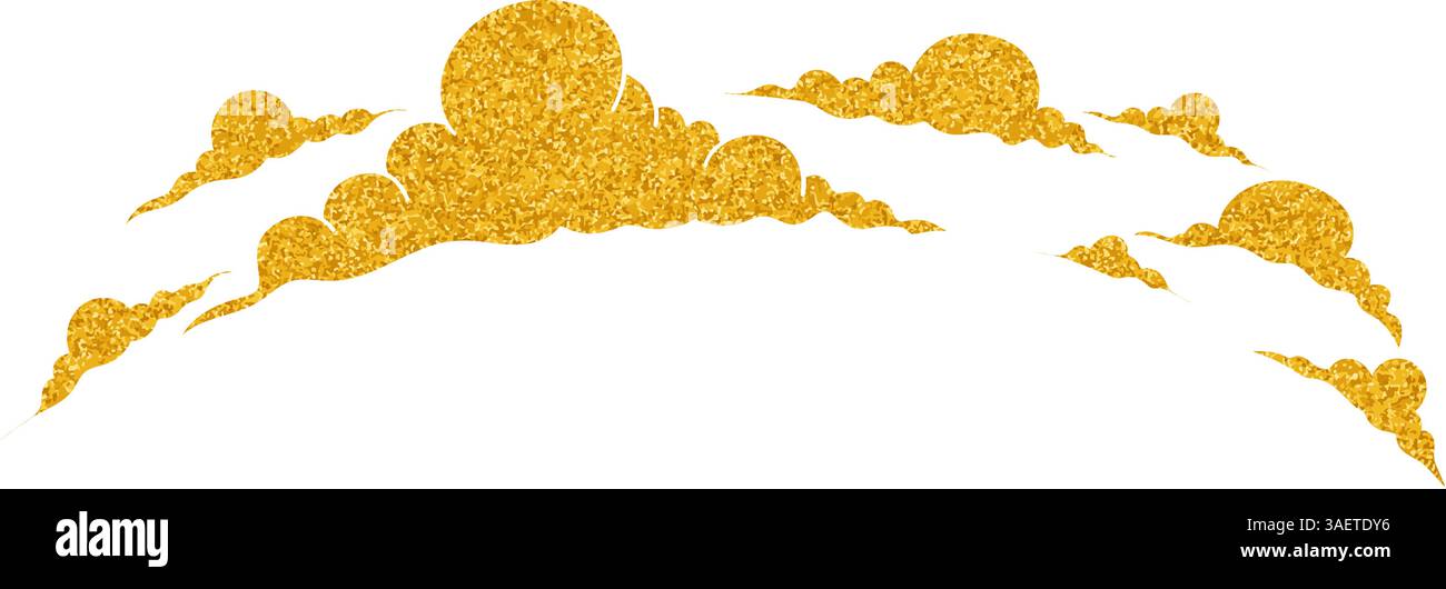 illustration de nuage dans le style de couleur or Illustration de Vecteur