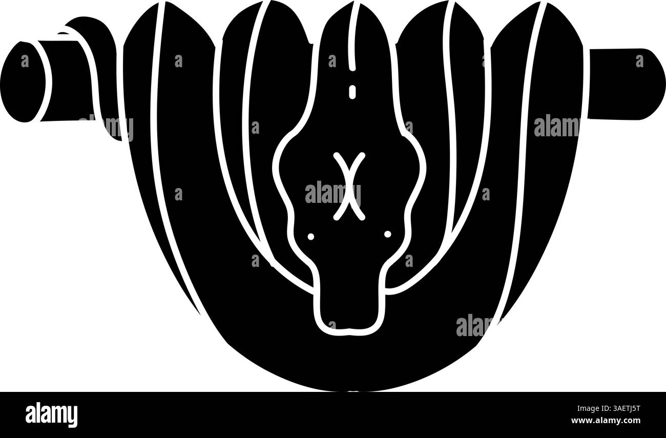 Icône verte en python noir dessinée à la main Illustration de Vecteur