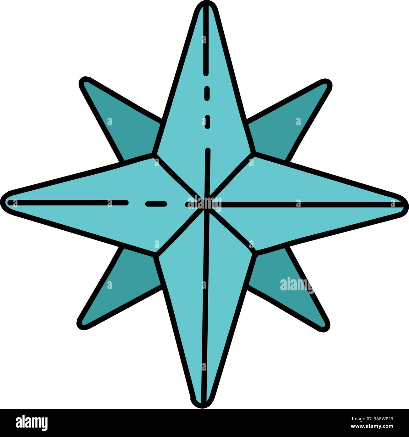 illustration vectorielle de couleur dessinée à la main par la boussole Illustration de Vecteur