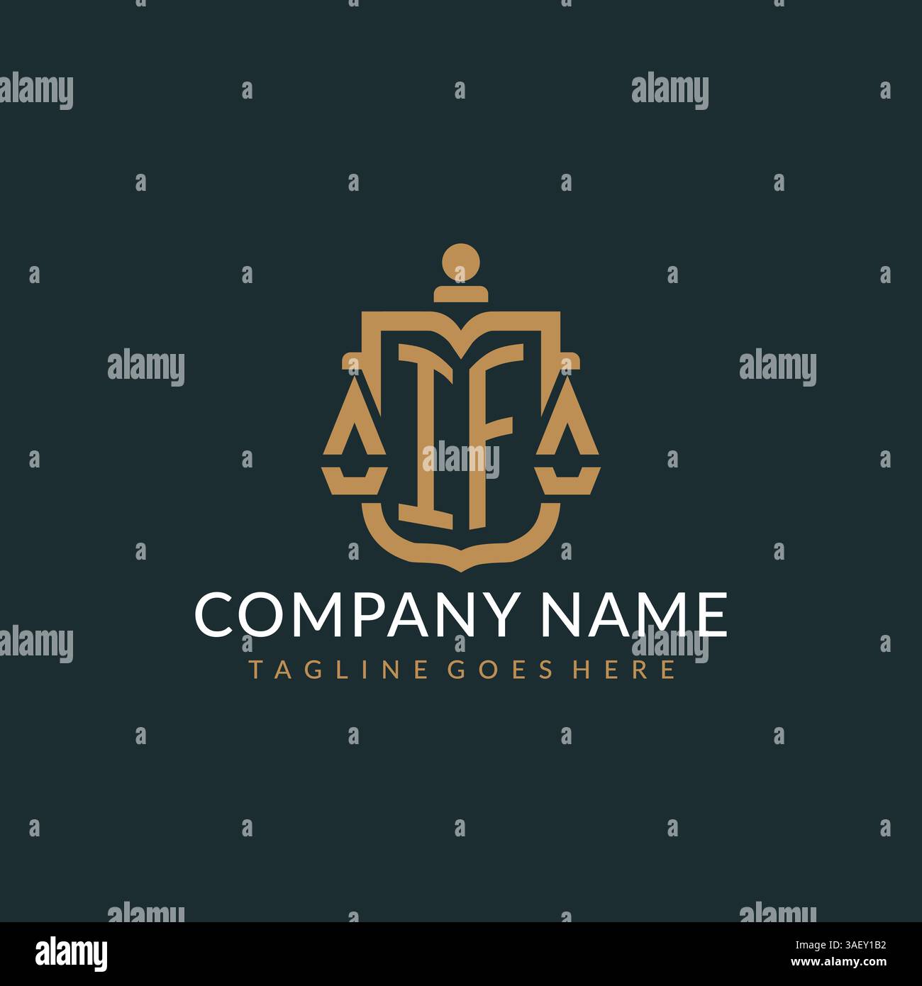 Initial SI logo pour cabinet d'avocats avec échelle moderne de luxe et bouclier logo logo graphique de conception graphique Illustration de Vecteur