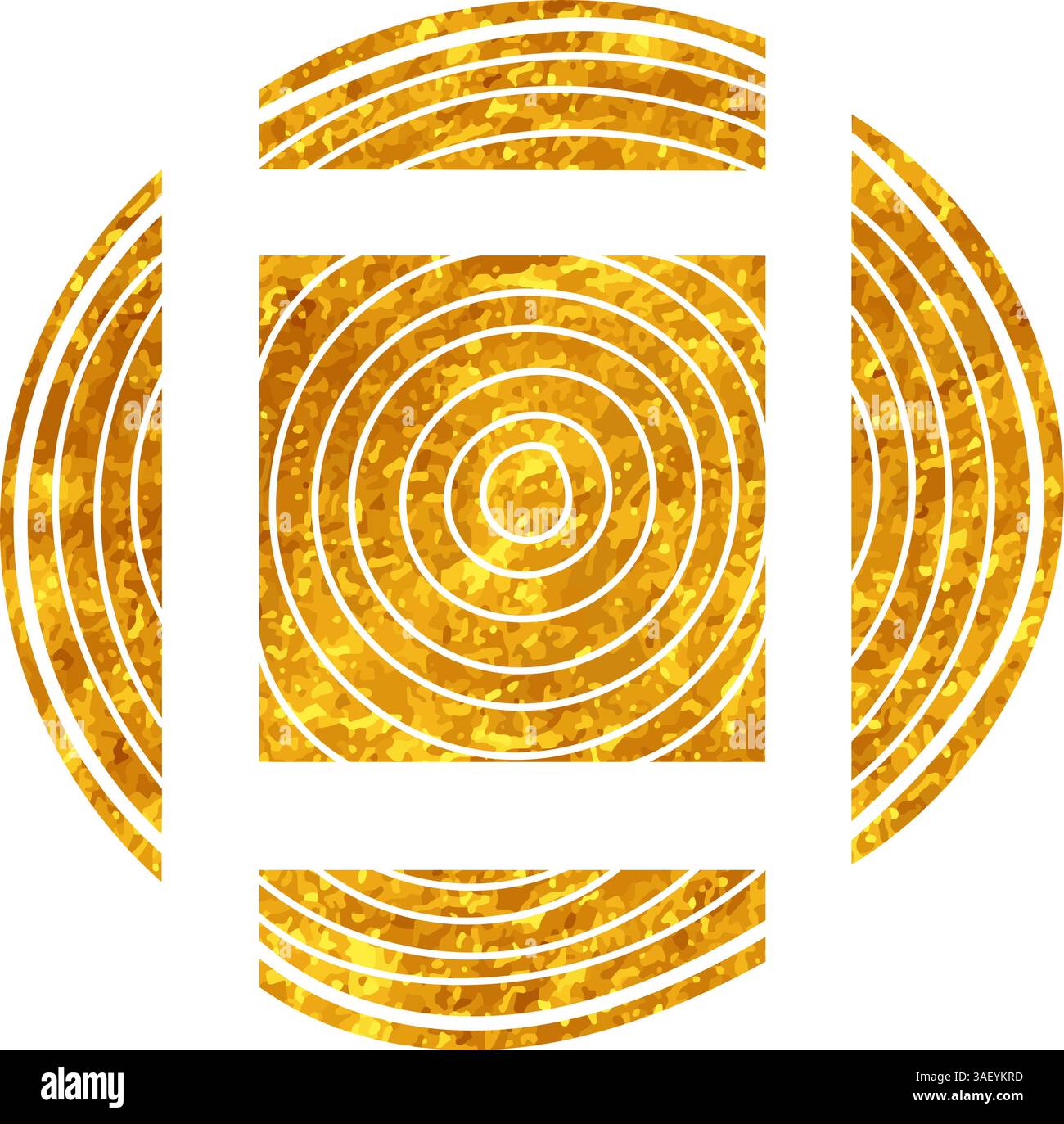Fraisage en bois coupe le dessin de bûche dans le style de couleur or Illustration de Vecteur