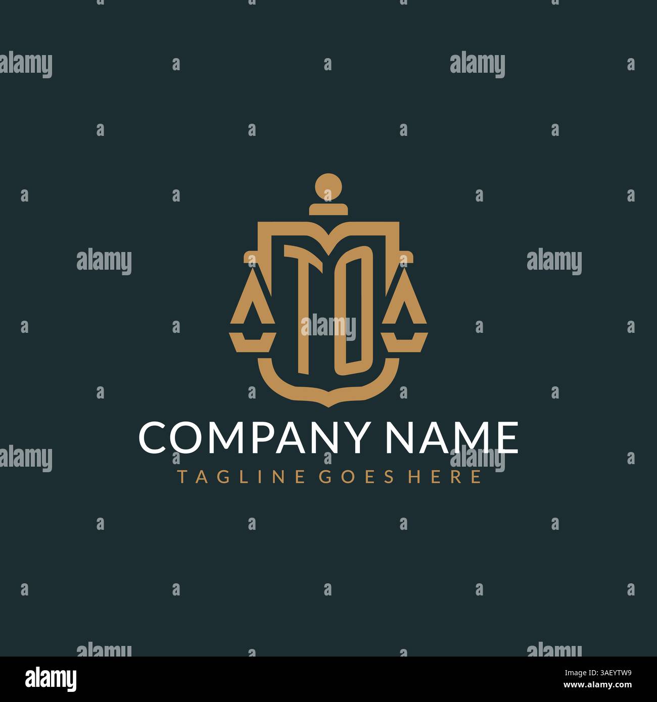 Initial AU logo pour le cabinet d'avocats avec l'échelle moderne de luxe et l'icône de bouclier logo graphique vectoriel de conception Illustration de Vecteur