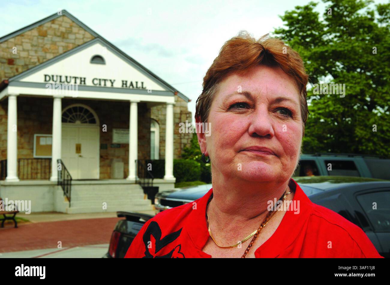 29 avril 2005 ; Duluth, GA, États-Unis ; Duluth GA Mayor SHIRLEY FANNING LASSETER. Jennifer Wilbanks, 32 ans, a fabriqué une histoire d'enlèvement après s'être enfuie 4 jours avant son mariage. Wilbanks a été portée disparue mardi 26 avril 2005 dans la soirée par son fiancé John Mason, qui a dit que Wilbanks avait été vu pour la dernière fois quelques heures plus tôt quitter sa maison pour aller courir sur son itinéraire d'un mile. Crédit obligatoire : photo de Robin Nelson/ZUMA Press. (©) Copyright 2005 par Robin Nelson Banque D'Images