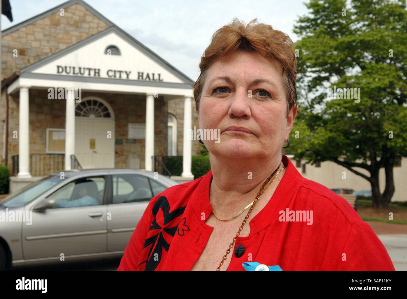 29 avril 2005 ; Duluth, GA, États-Unis ; Duluth GA Mayor SHIRLEY FANNING LASSETER. Jennifer Wilbanks, 32 ans, a fabriqué une histoire d'enlèvement après s'être enfuie 4 jours avant son mariage. Wilbanks a été portée disparue mardi 26 avril 2005 dans la soirée par son fiancé John Mason, qui a dit que Wilbanks avait été vu pour la dernière fois quelques heures plus tôt quitter sa maison pour aller courir sur son itinéraire d'un mile. Crédit obligatoire : photo de Robin Nelson/ZUMA Press. (©) Copyright 2005 par Robin Nelson Banque D'Images