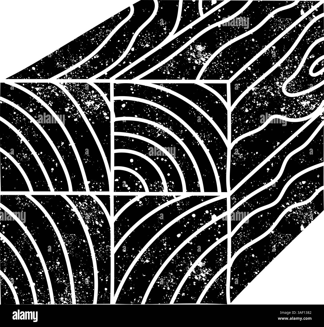 Poteau en bois empilé marquant l'icône noire dessinée à la main en aspect grunge Illustration de Vecteur