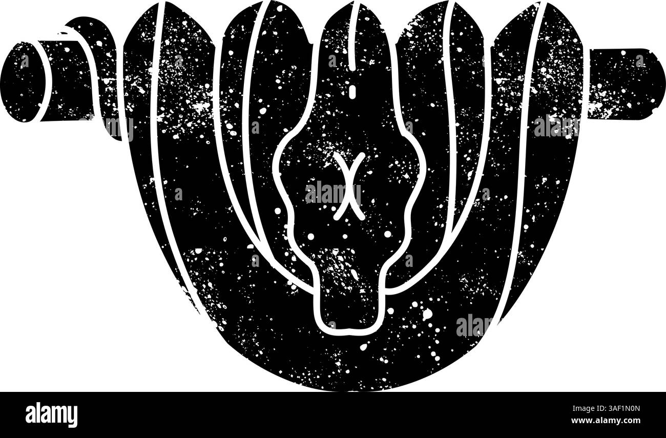 Vert arbre python noir icône dessinée à la main dans le look grunge Illustration de Vecteur