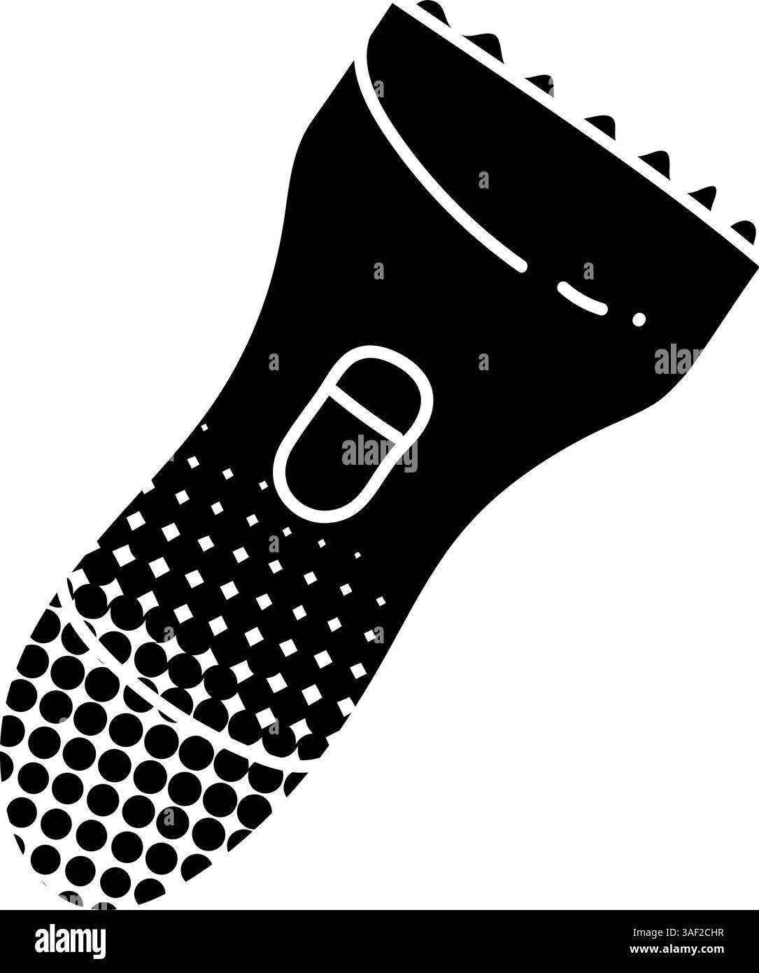 Tondeuse à cheveux électrique personnelle icône dessinée à la main noire dans un style de texture demi-teinte Illustration de Vecteur