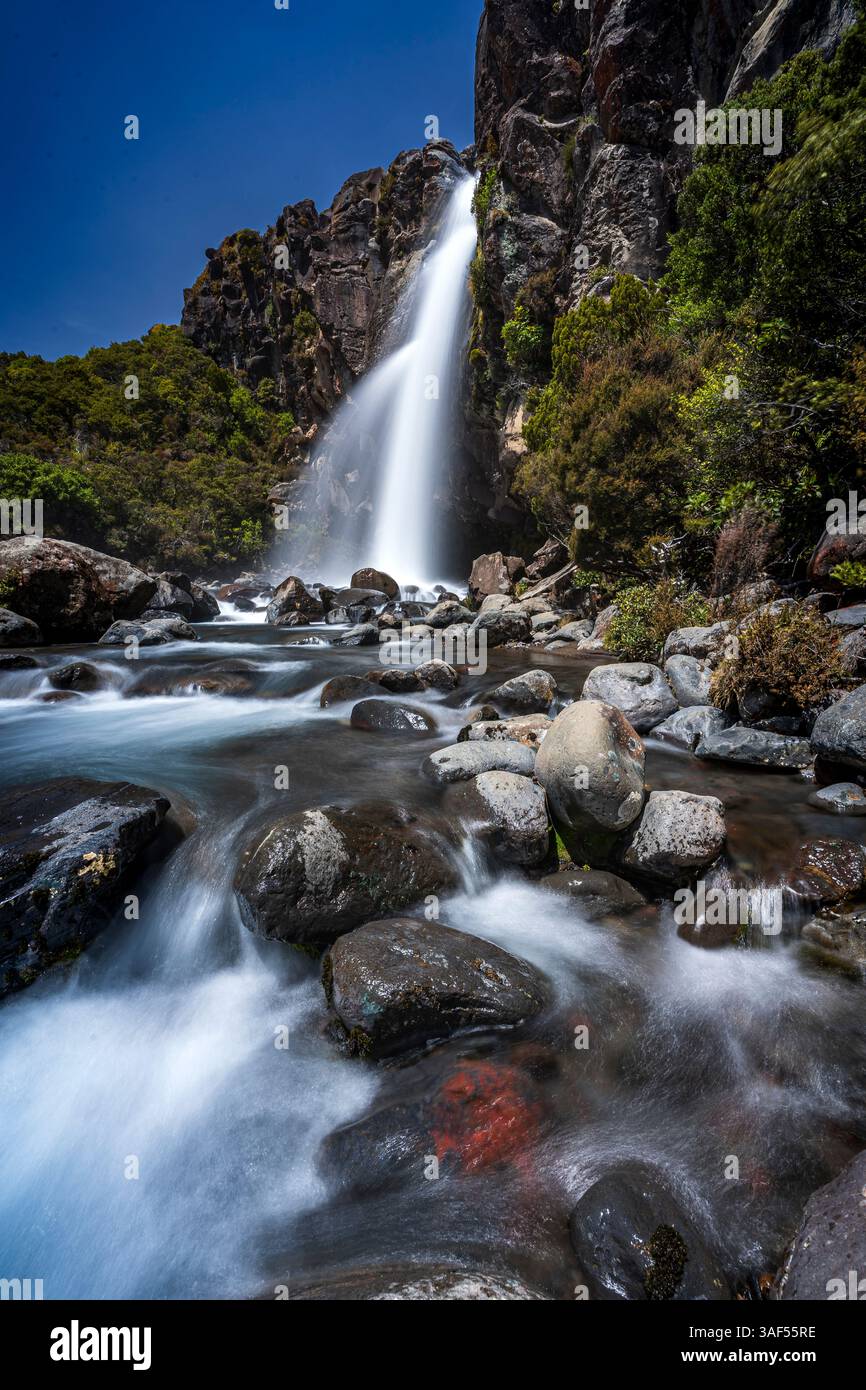 Cascades et rivières accidentées du parc national de Tongariro Banque D'Images