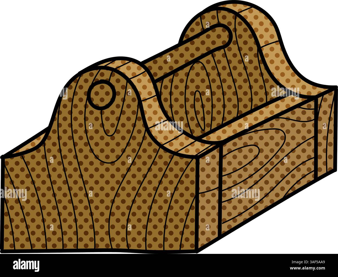 boîte à outils vintage en bois demi-teinte illustration vectorielle de couleur dessinée à la main Illustration de Vecteur