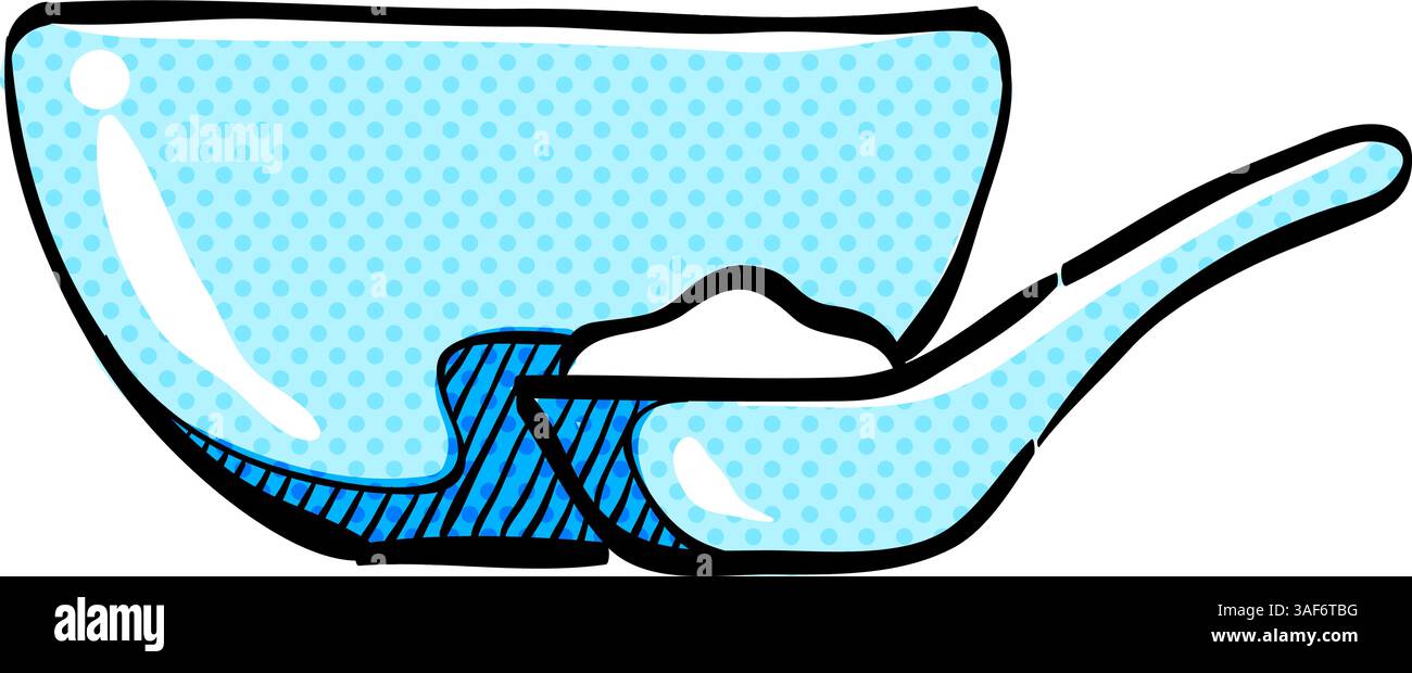 Porridge Bowl Halftone icône illustration vectorielle de couleur dessinée à la main Illustration de Vecteur