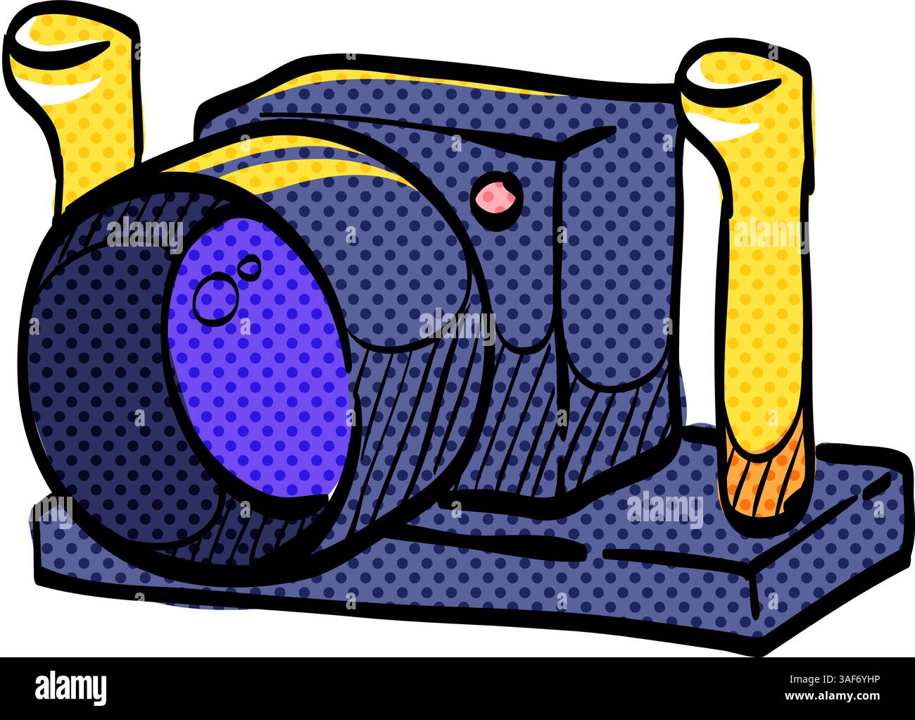 Icône de demi-teinte de caméra sous-marine illustration vectorielle de couleur dessinée à la main Illustration de Vecteur