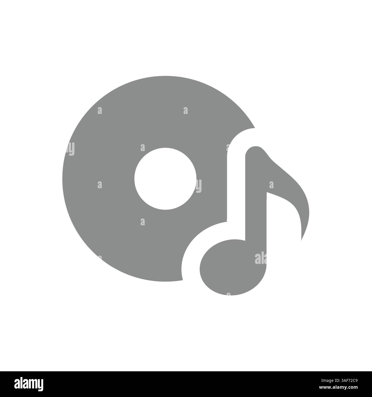 Icône de vecteur musical. Disque compact ou cd avec note de musique. Illustration de Vecteur