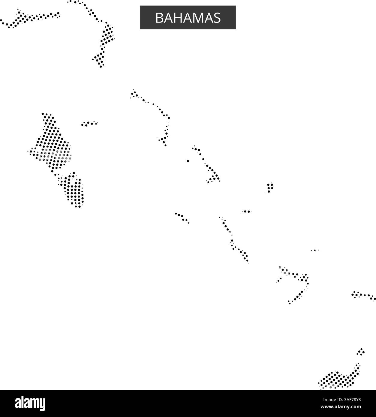 La carte représente les Bahamas, mettant en évidence ses îles et les eaux environnantes dans un style simpliste. Illustration de Vecteur