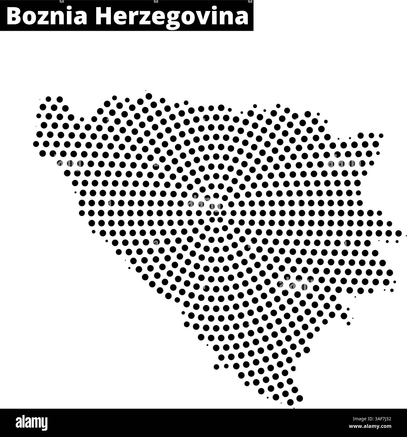 Une carte stylisée à points de la Bosnie-Herzégovine, mettant en évidence sa forme géographique. Illustration de Vecteur Une carte stylisée à points de la Bosnie-Herzégovine, mettant en évidence sa forme géographique. Illustration de Vecteur
