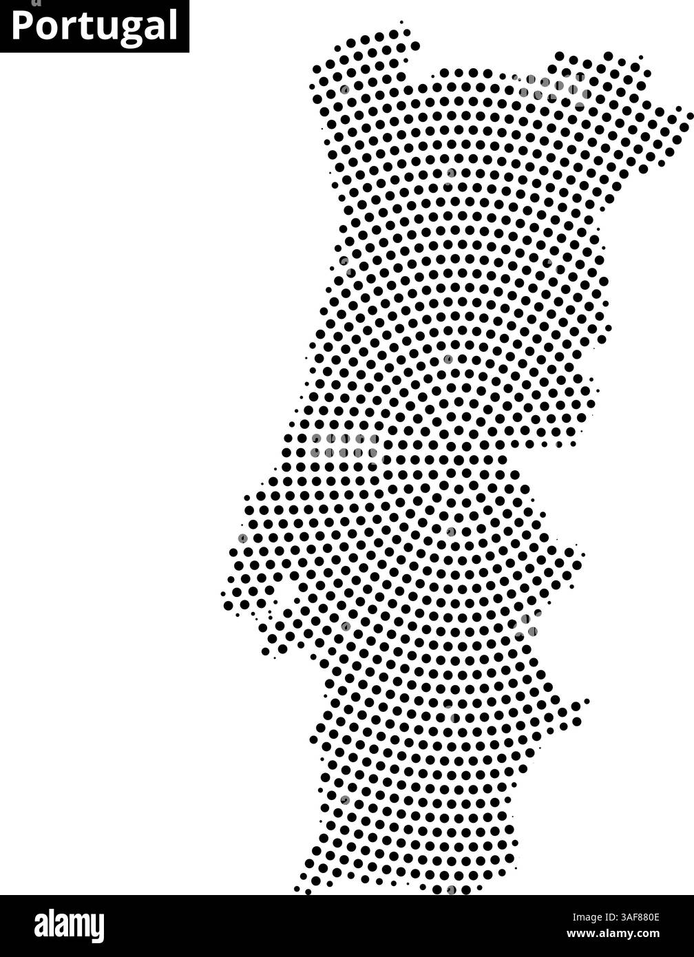 Une représentation unique du Portugal créée avec un motif en pointillés soulignant sa forme géographique et ses frontières, soulignant son emplacement en Europe. Illustration de Vecteur Une représentation unique du Portugal créée avec un motif en pointillés soulignant sa forme géographique et ses frontières, soulignant son emplacement en Europe. Illustration de Vecteur