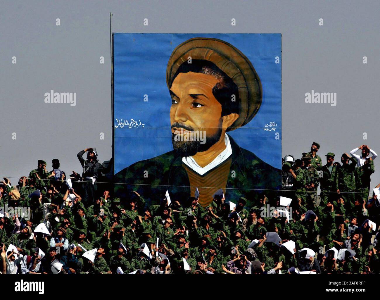 OT.144538.- - LIVRER À :.News.- -.8/25/2002..Afghanistan.Portraits et dessins du général Ahmed Shah Massoud (s'il vous plaît cq avec notre bibliothèque), le leader populaire qui a défendu la vallée du Panjshir (crédit image : St Petersburg Times/ZUMAPRESS.com) Banque D'Images